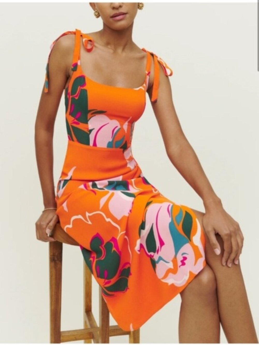 Reformation Besse Dress in Electra (orange floral)